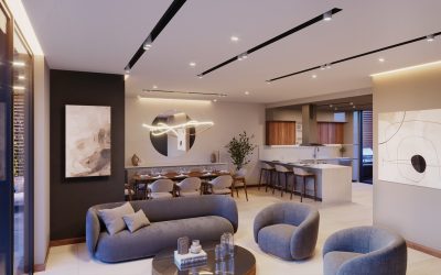 03, Area social casa tipo A, materiales tipo A + iluminacion pro, SAN RAFAEL