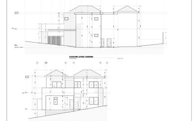 CASA 40 - ELEVACION FRONTAL Y ELEVACION LATERAL IZQUIERDA (1)